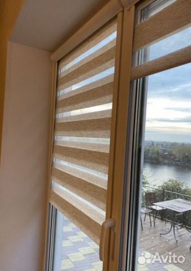 Рулонные шторы зебра в коробе рзк-6980