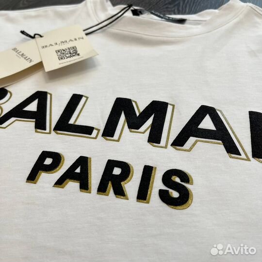 Футболка белая balmain XL, XXL