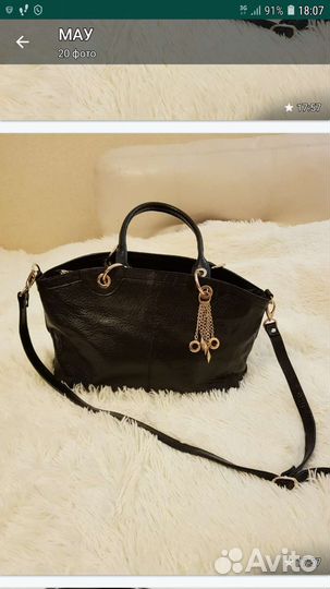 Сумка женская натуральная кожа черная