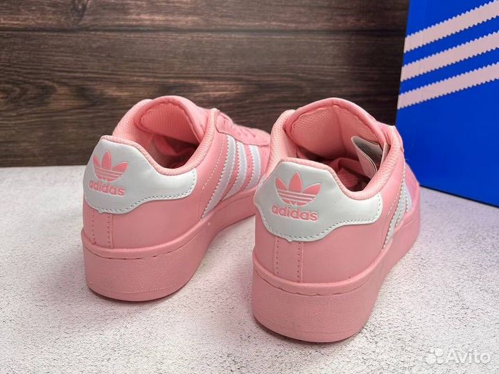 Adidas superstar розовые