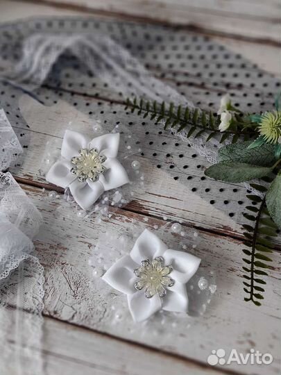 Бантики для волос ручной работы на 1 сентября