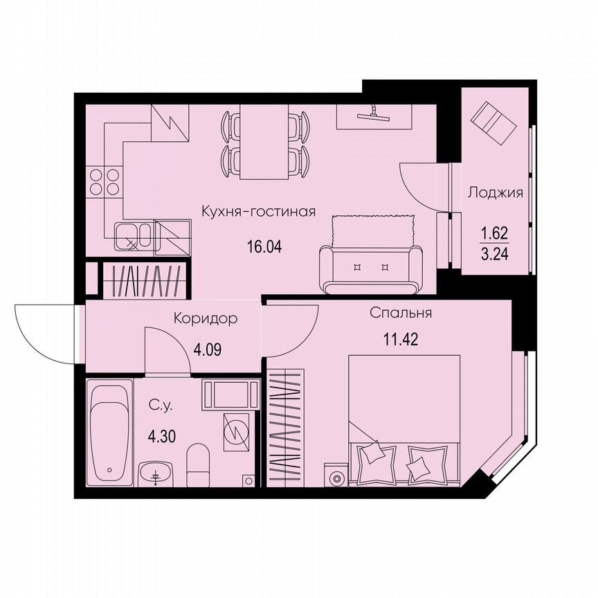 1-к. квартира, 37,5 м², 9/9 эт.