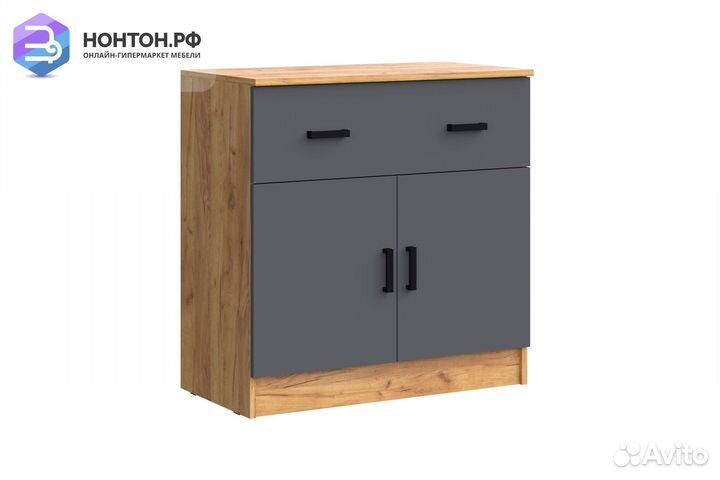 Комод Бася с ящиком графит / дуб крафт