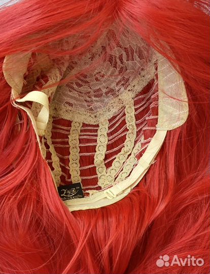 Парик розовый прямой с чёлкой 100 см