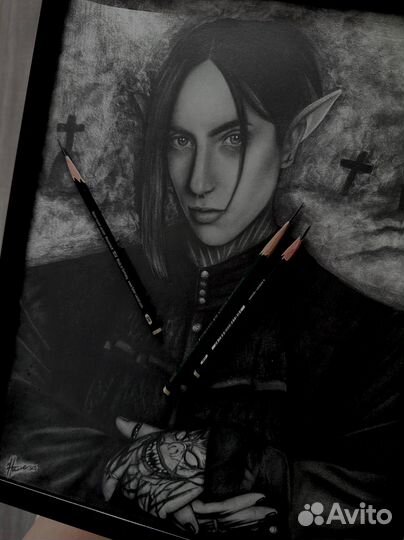 Портрет по фото карандашом на заказ