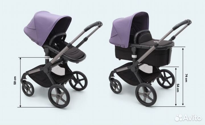 Коляска 2 в 1 Bugaboo Fox 5 black/Morning pink
