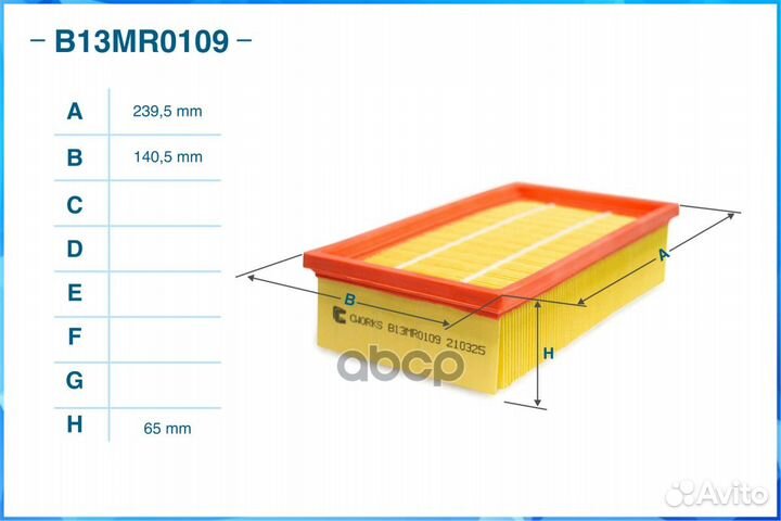 Фильтр воздушный B13MR0109 cworks