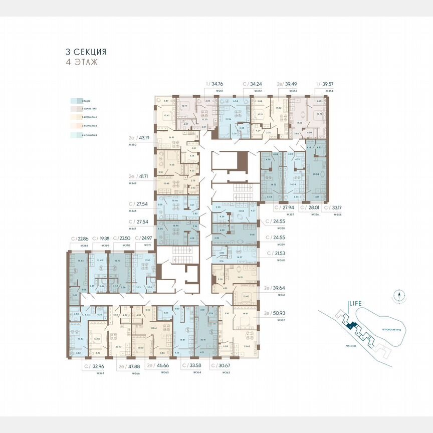 3-к. апартаменты, 134,5 м², 4/8 эт.