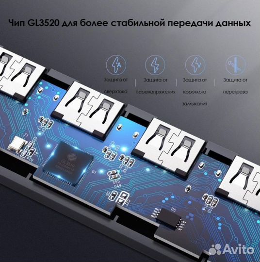 Ugreen USB концентратор 4-в-1, 4 x USB 3.0