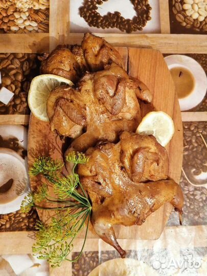 Мясо перепелиное сырое, копченое, яйцо