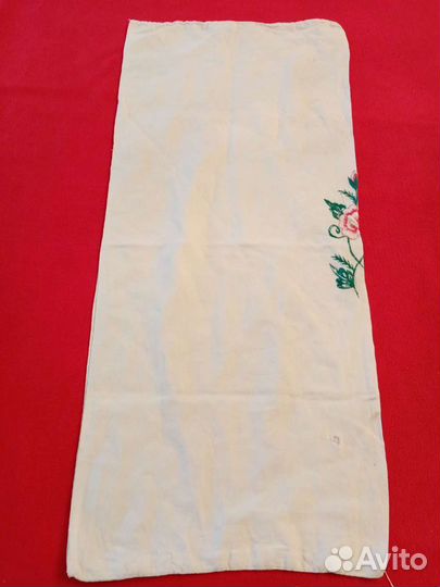 Винтажная наволочка льняная с вышивкой