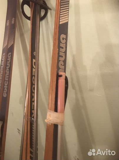 Лыжи беговые СССР 4 пары с палками, цена за все