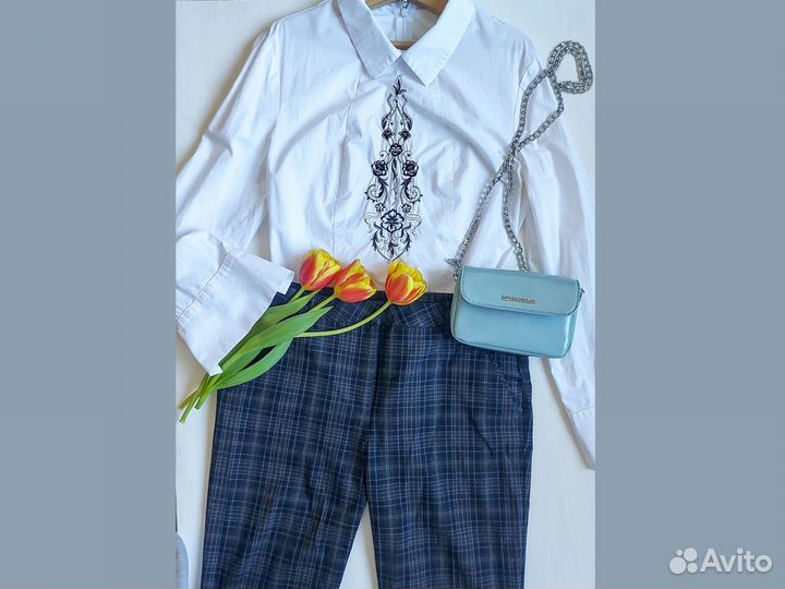 Женские брюки в клетку, 46 (М)