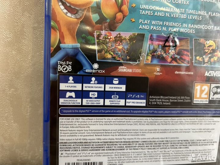 Crash Bandicoot 4 it's about time ps4 ps5 диск