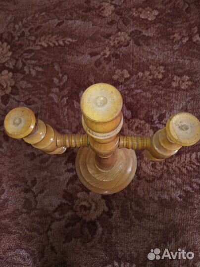 Подсвечник натуральное дерево, высота 36 см