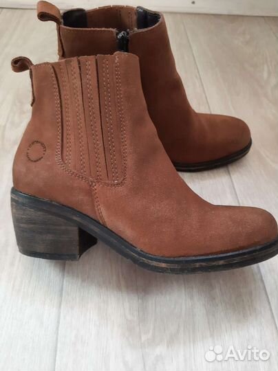 Ботильоны казаки из натуральной замши