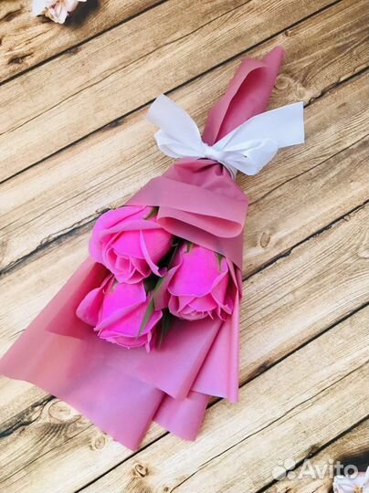 Мини букет из мыльных роз