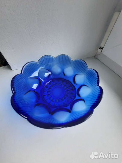 Ваза конфетница цветное стекло СССР