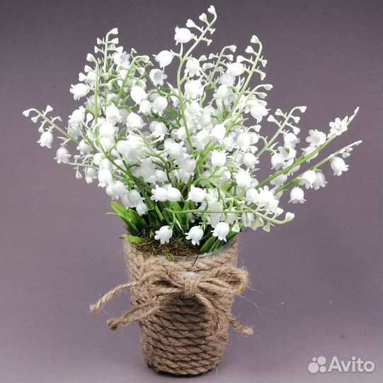 Ландыши 2 горшочка, в подарок Статуэтка Ангела