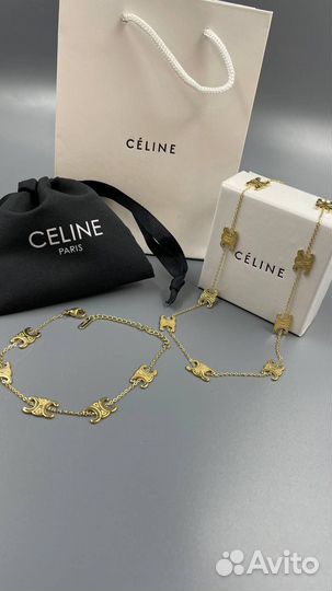 Ожерелье колье браслет Celine Triomphe комплект