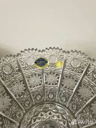 Хрустальная конфетница. Новая. Чехия