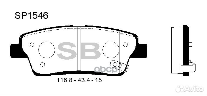 Колодки тормозные задние sangsin brake SP1546 H