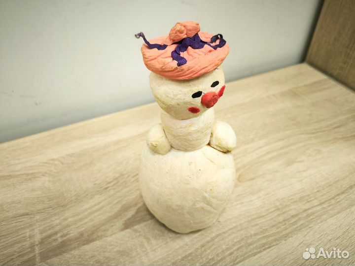 Снеговик ватный СССР, 24 см, 1981 г