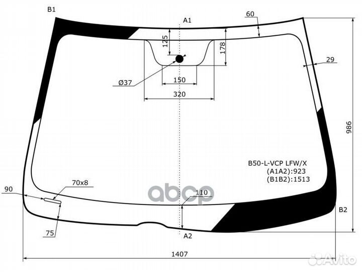 Стекло лобовое FAW besturn B50 12-16 B50-L-VCP
