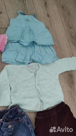 Пакетом одежда на девочку 6-12 мес