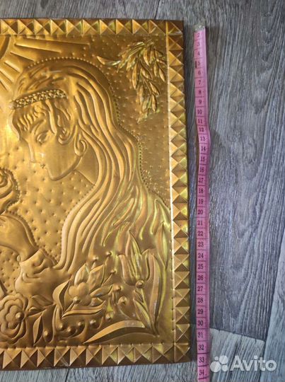 Чеканка панно СССР девушка