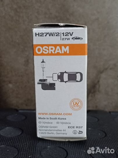 Osramлампа автомобильная osram H27/2 (881) 12V 27W