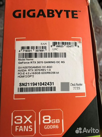 Видеокарта RTX 3070