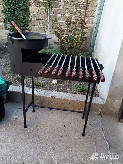 Мангал усиленный с подказанником 2 в 1 в наличии