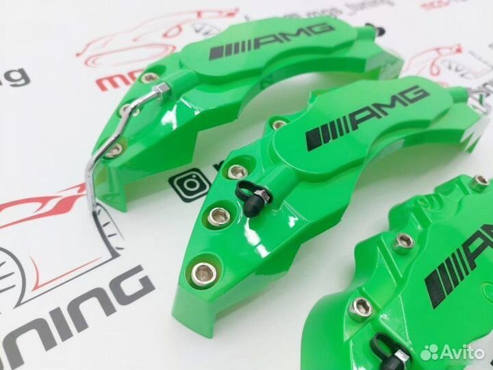 Накладки на суппорта Mercedes AMG зеленые 27 см