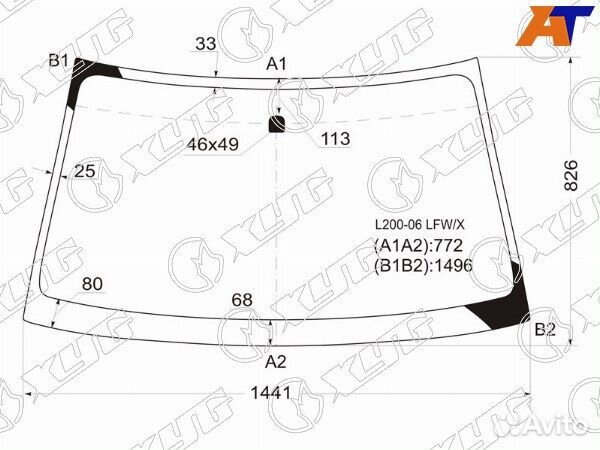 Стекло лобовое mitsubishi L200