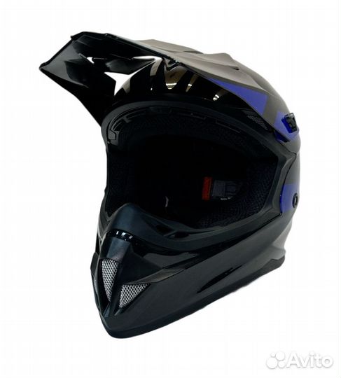 Шлем кроссовый детский Bilt Evo черный синий L