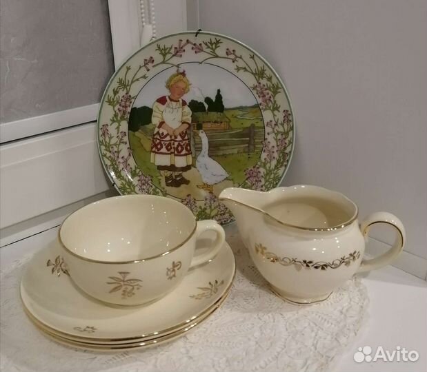 Настенная тарелка, чайная пара. Villeroy&boch