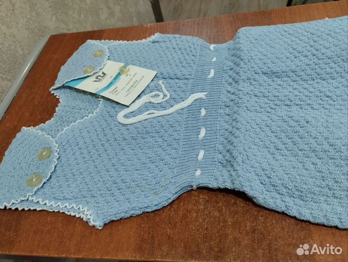 Детский вязаный комбинезончик 24 размер Хлопо