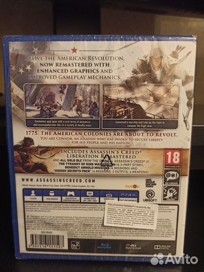 Игра для PS4 Ubisoft Assassin's Creed III: Обновле