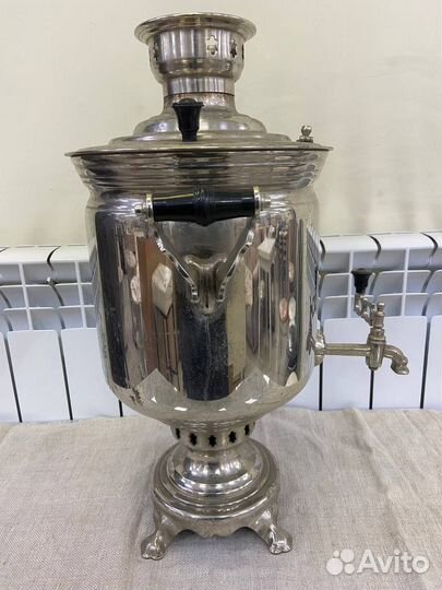 Самовар жаровый. банка. тула. никель. 1950-Е. 8 л