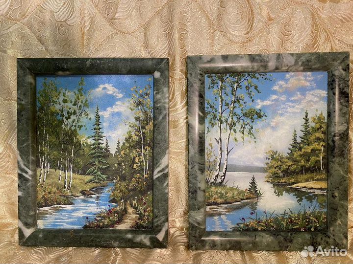 Картина из уральских самоцветов