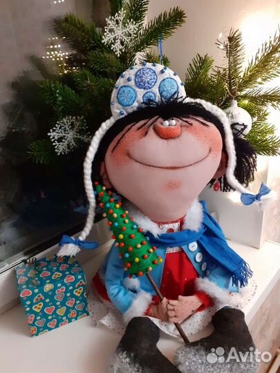 Текстильная кукла ручной работы 