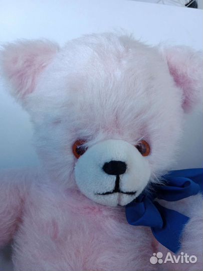 Медведь 50 см Германия На дисках Набивной Розовый