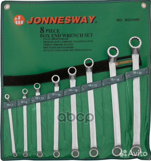 Набор ключей накидных 8 пр. 6-22 мм сумка JW W