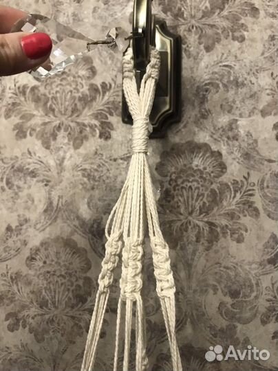 Подвес для кашпо Макраме Вязаный Цветы растения