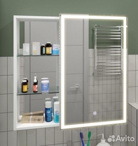 Зеркало-шкаф Континент Aperio LED 800х800 правый