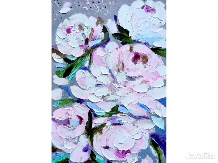 Картина маслом с цветами