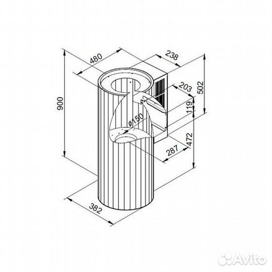 Вытяжка maunfeld Adelaide 39 Wall черный