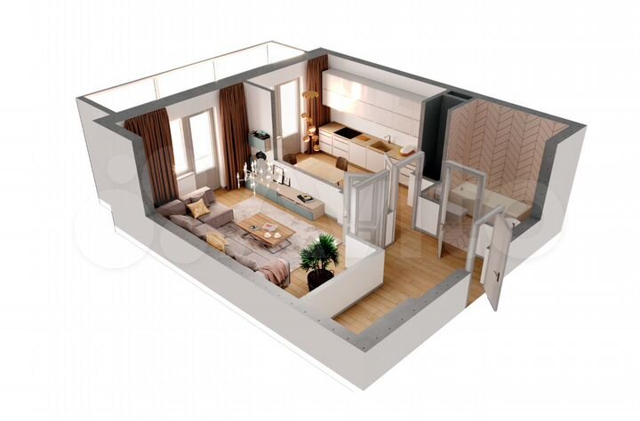 1-к. квартира, 42,5 м², 18/19 эт.