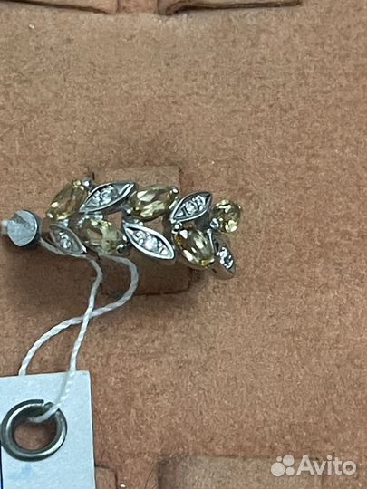 Новое серебряное кольцо с цитрином